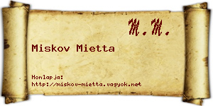 Miskov Mietta névjegykártya